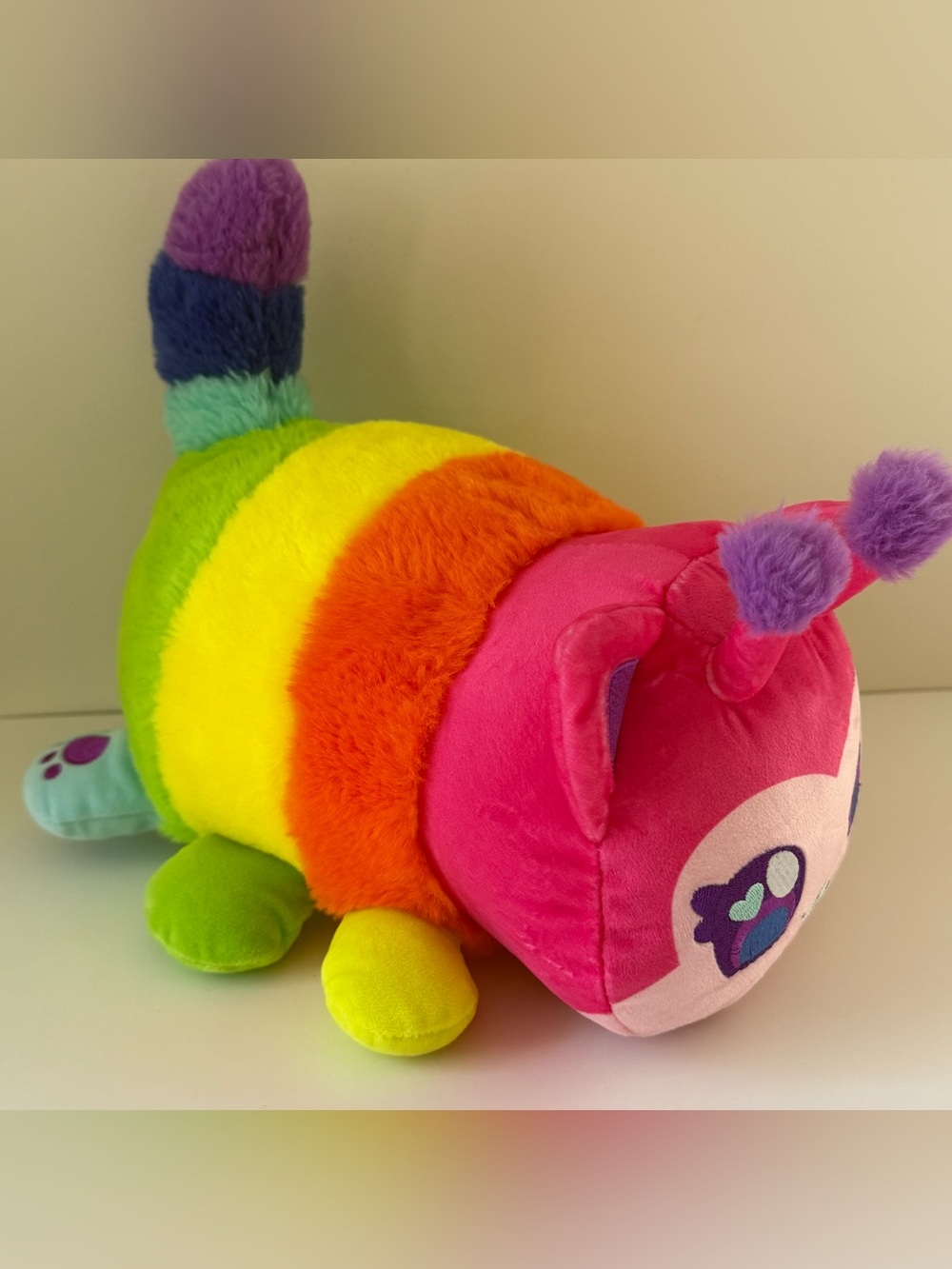 Rainbow Caterpillar Safari MeeMeows Aphmau Plush Toy Large 11” Retired 2024